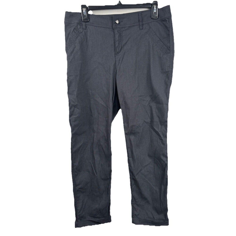 ExOfficio Pants Womens 10 Black Cotton Nylon Spandex Mix Cuffed Leg